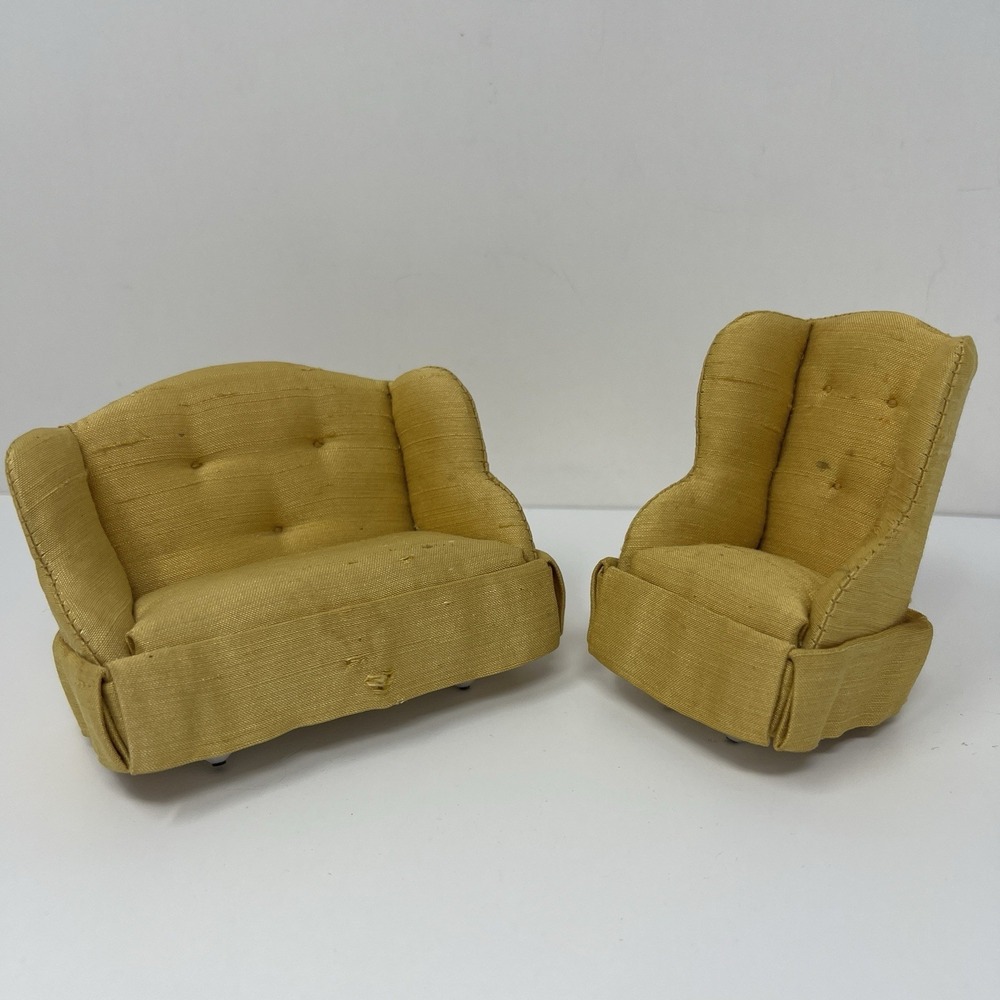 Little Mouse Factory Dollhouse Furniture Yellow Couch Sofa Set‎ Miniature Decor